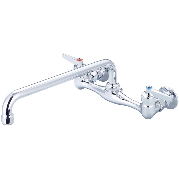 Two Handle Wallmount Kitchen Faucet, NPT, Wallmount, Polished Chrome